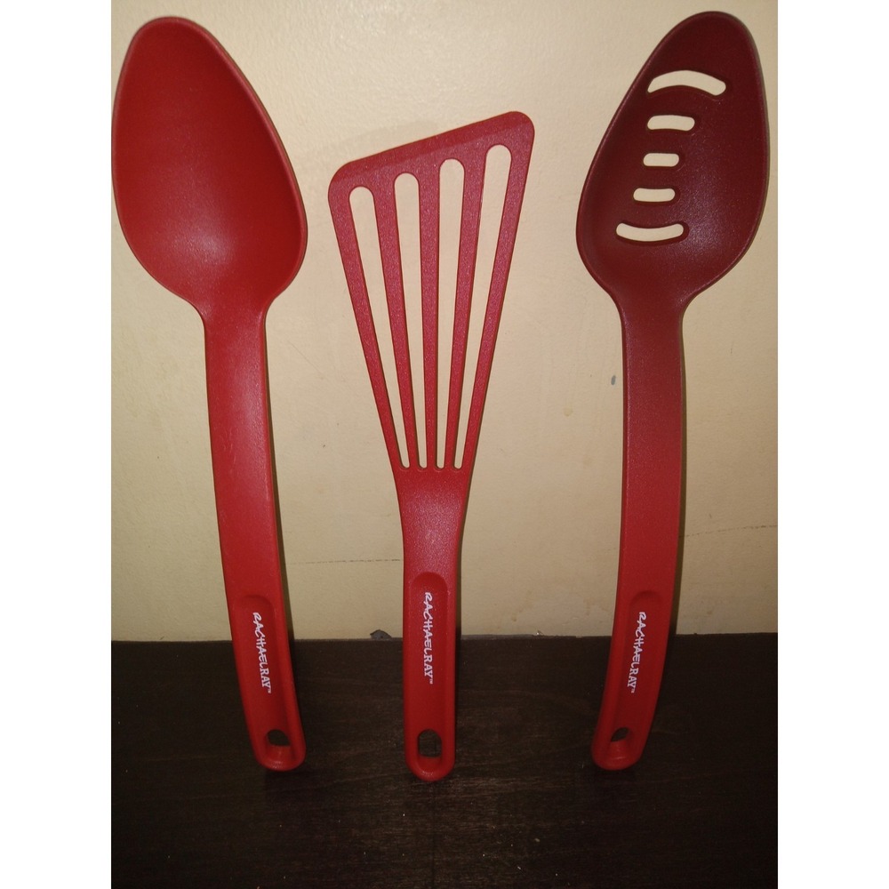 Rachael Ray Kitchen‎ tools Nylon Cooking Utensils Spatula Fish Turner Spoons Red